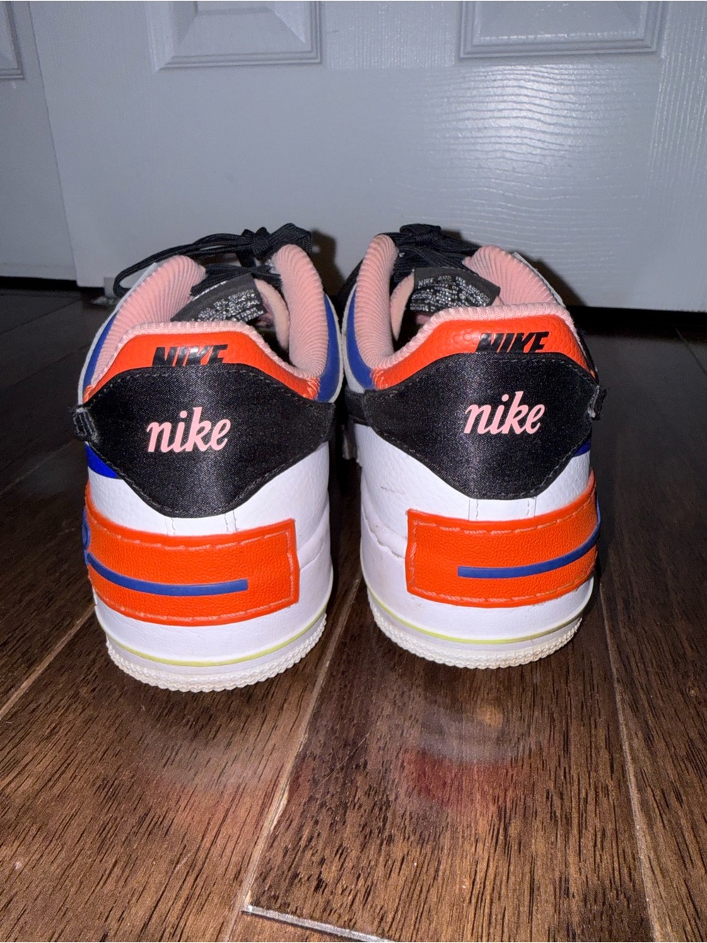Nike Air Force 1 Shadow White Volt Blue Orange Women’s Sneakers Size 8.5 - Picture 4 of 7
